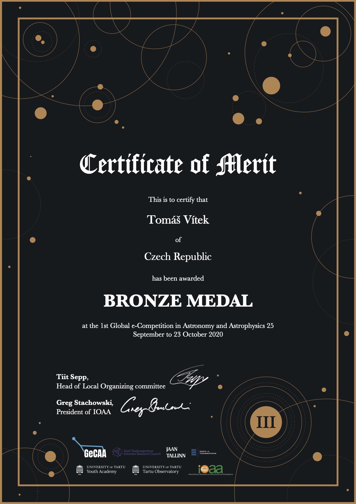 Bronze Tomaš Vitek Czech