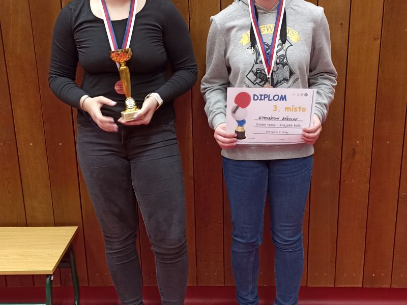 Děvčata třetí v krajském kole stolního tenisu