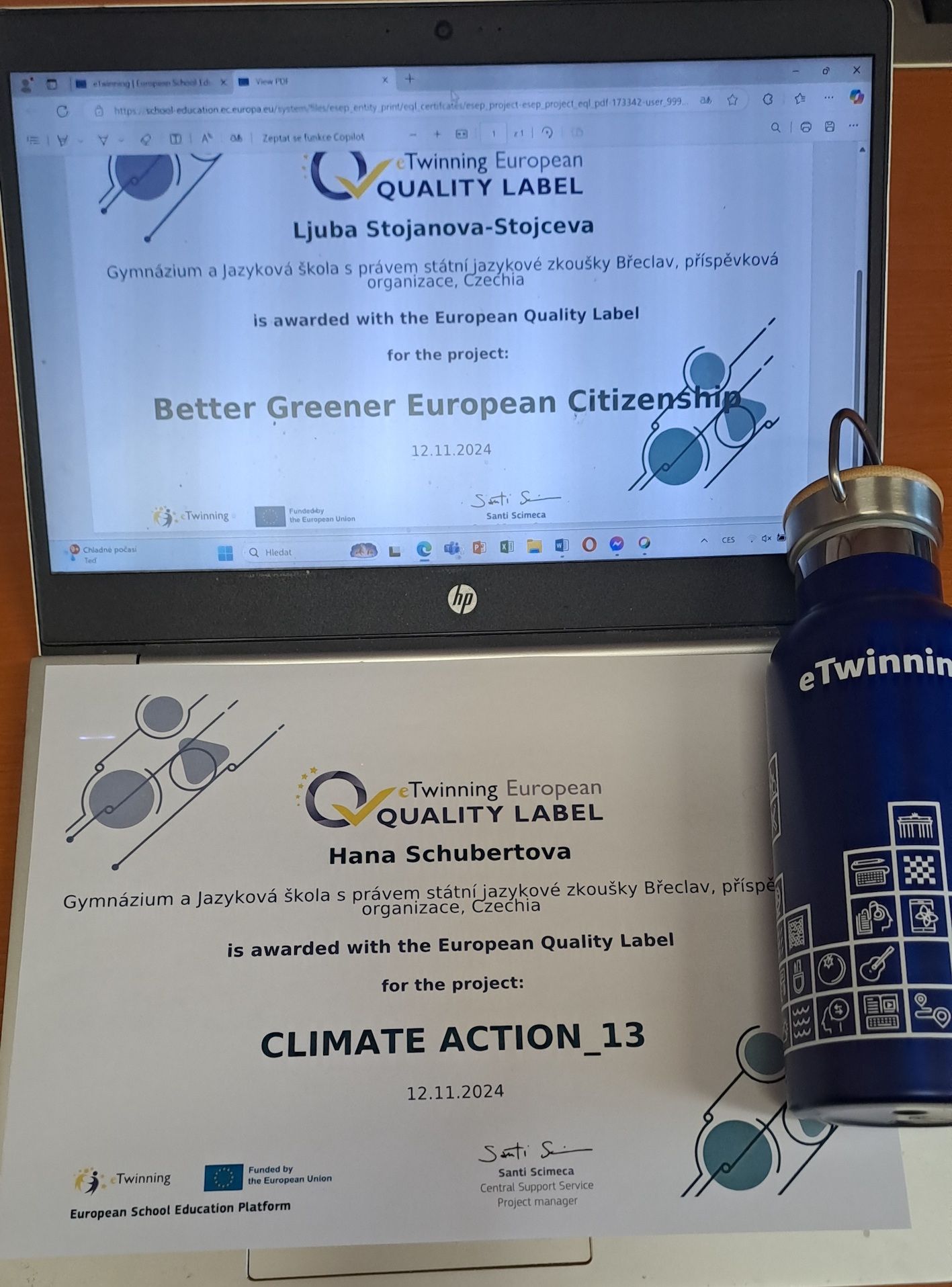 Evropský úspěch našich dvou eTwinningových projektů