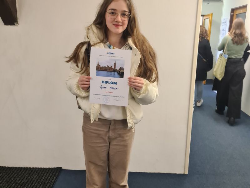 Monika Sojová je nejlepší angličtinářkou v kraji