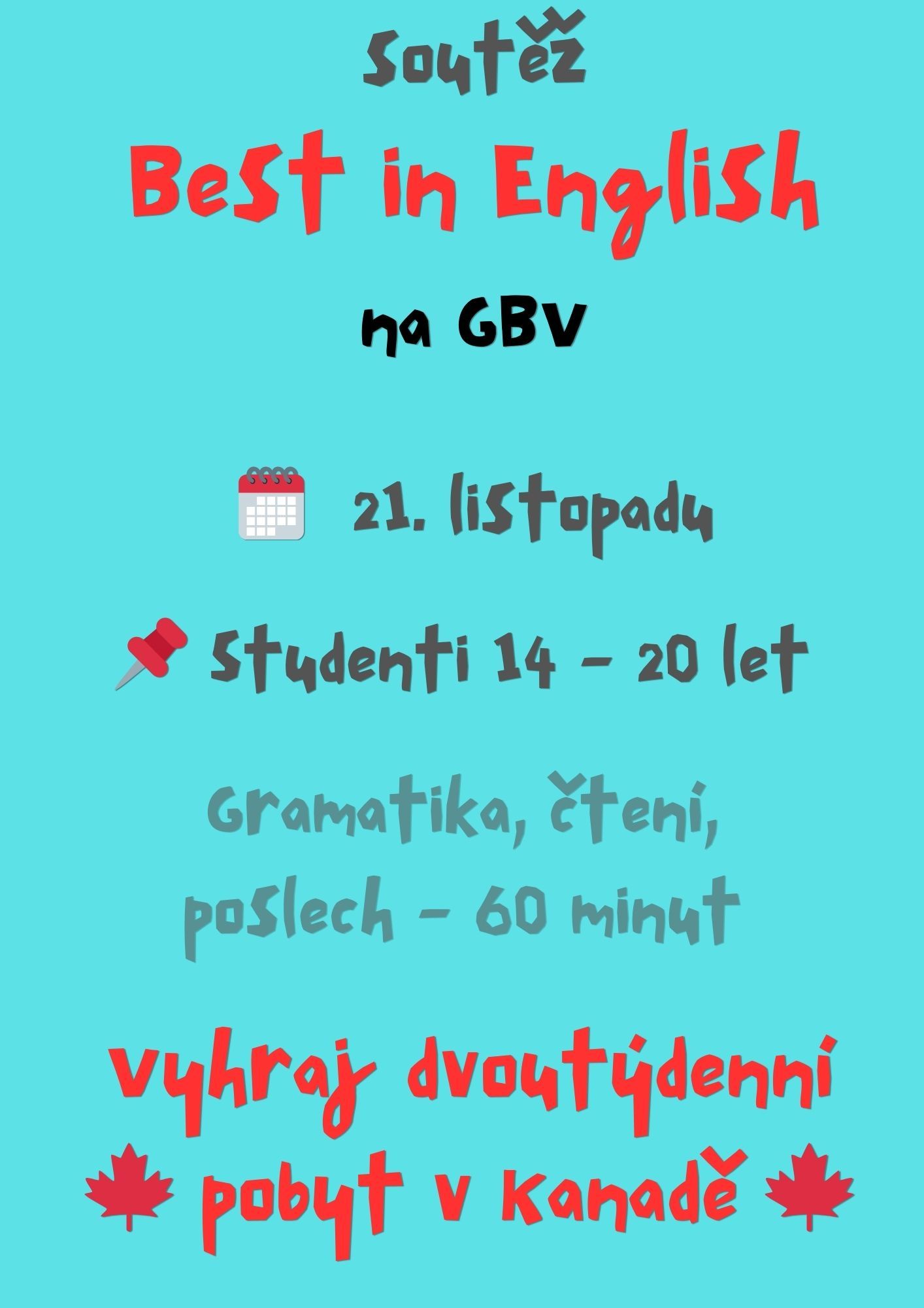 Přihlaste se do soutěže BEST IN ENGLISH