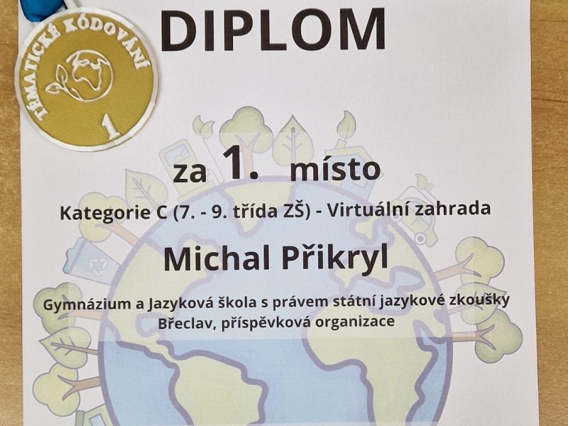 Michal Přikryl vyhrál celorepublikovou soutěž v programování