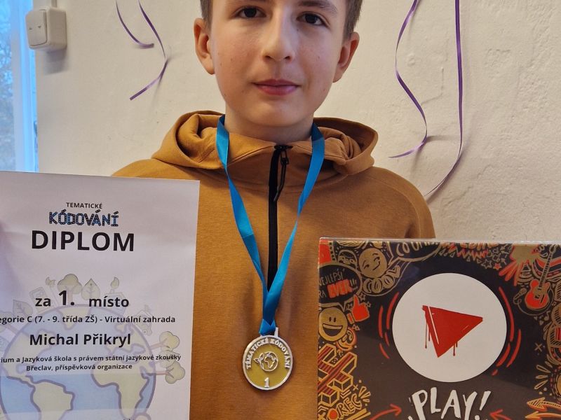 Michal Přikryl vyhrál celorepublikovou soutěž v programování