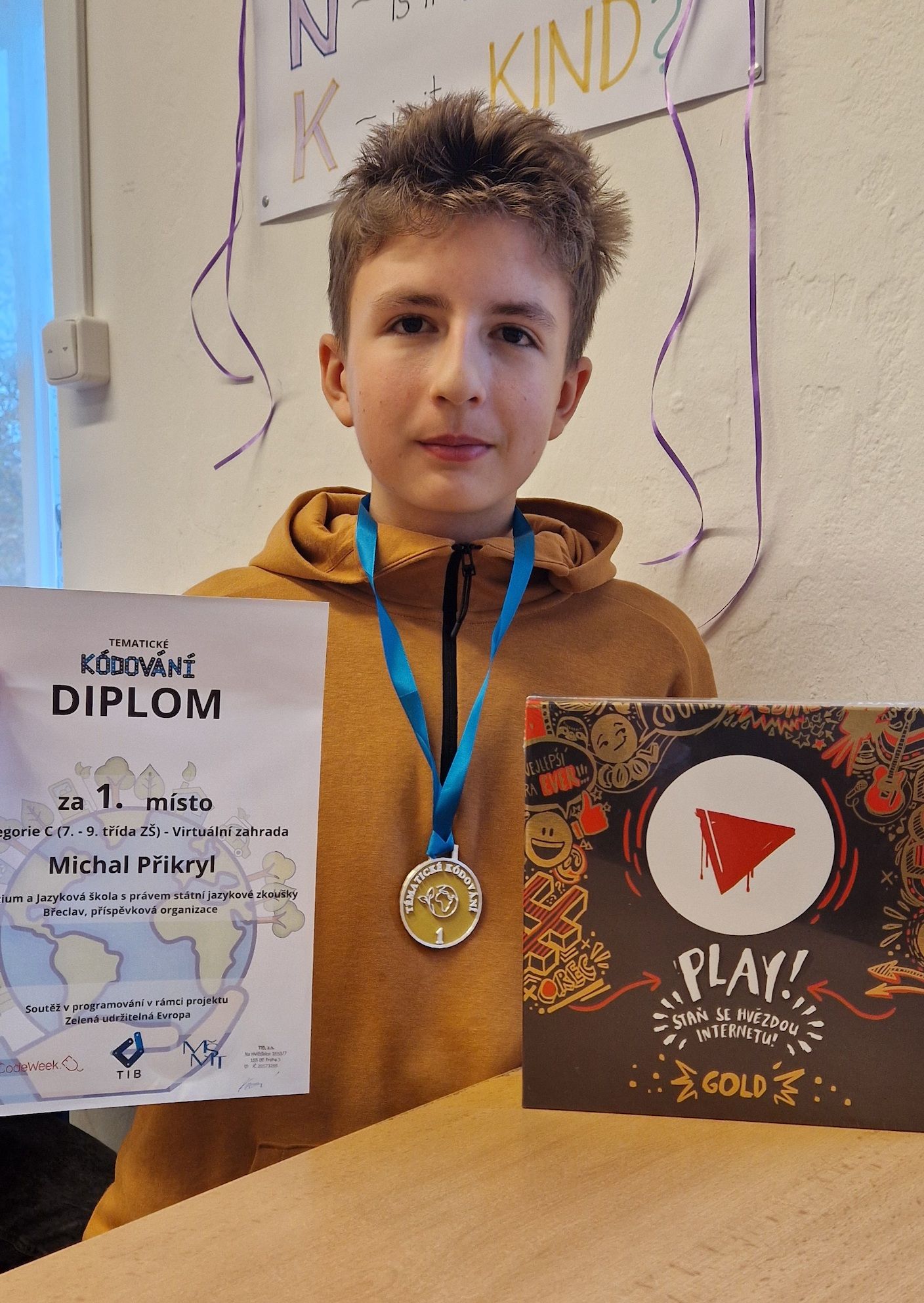 Michal Přikryl vyhrál celorepublikovou soutěž v programování