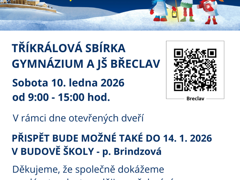 Tříkrálová sbírka na Gymnáziu Břeclav