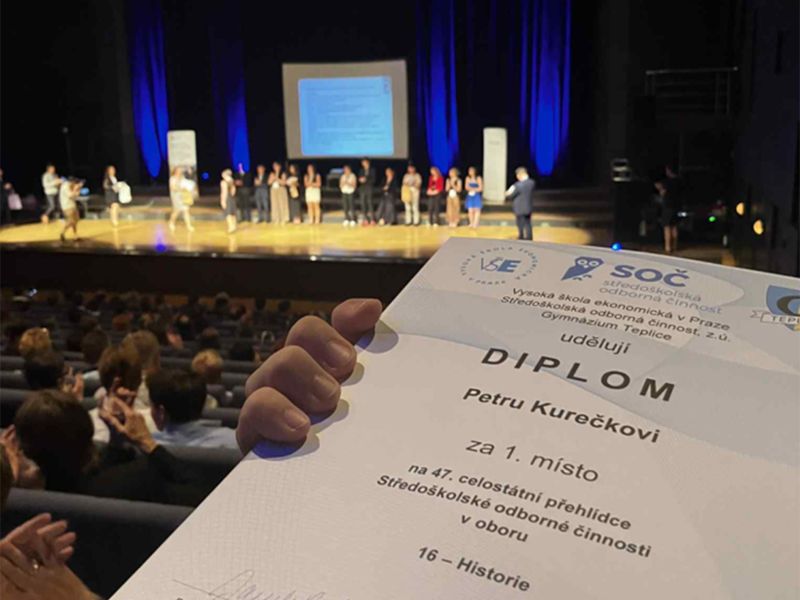 Z Teplic s vítězstvím: První místo v celostátním kole SOČ!